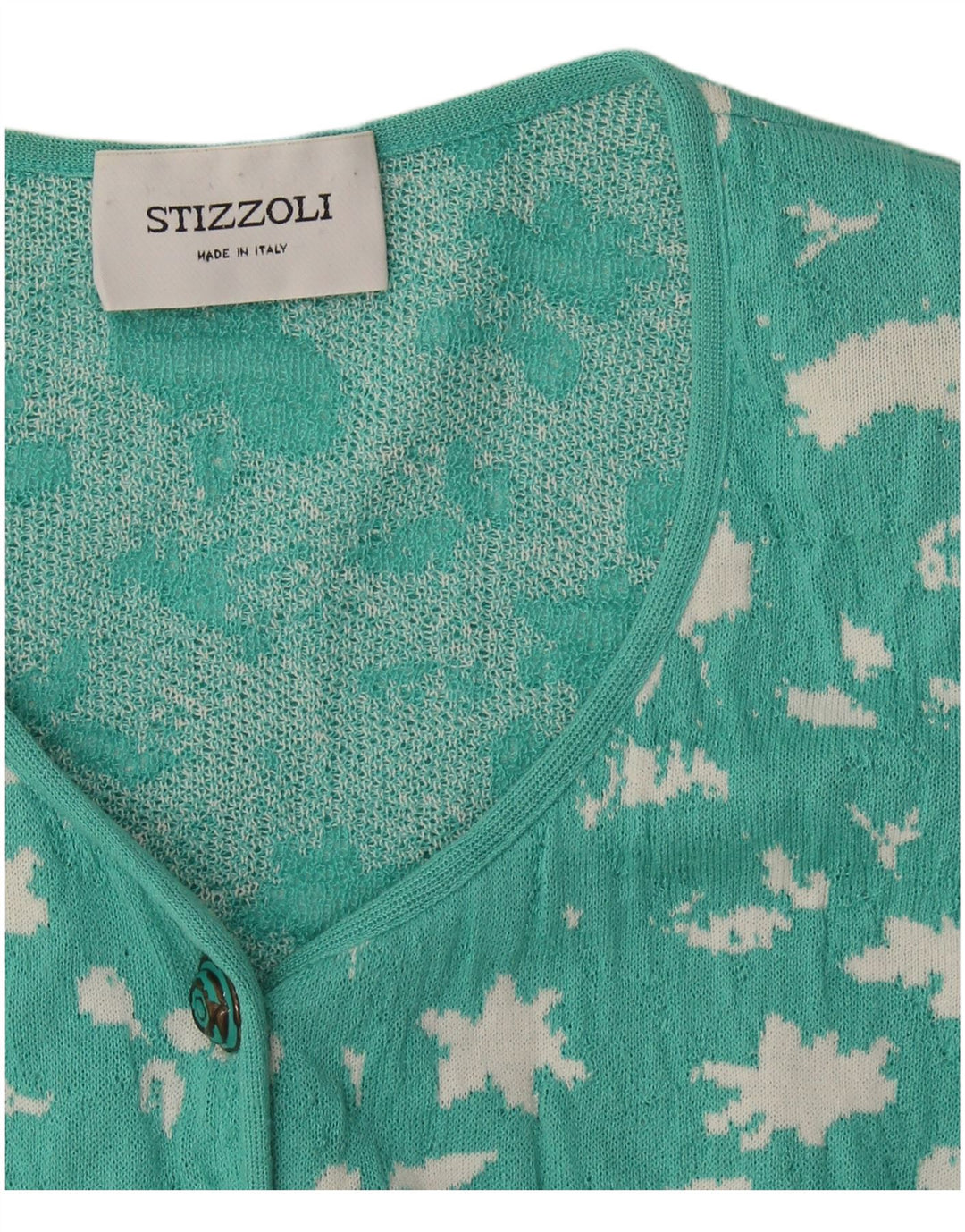 STIZZOLI Pull cardigan à motif abstrait pour femme UK 16 Large Vert