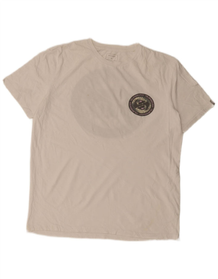 Quiksilver T-Shirt Regular Fit Graphique Homme Blanc Moyen