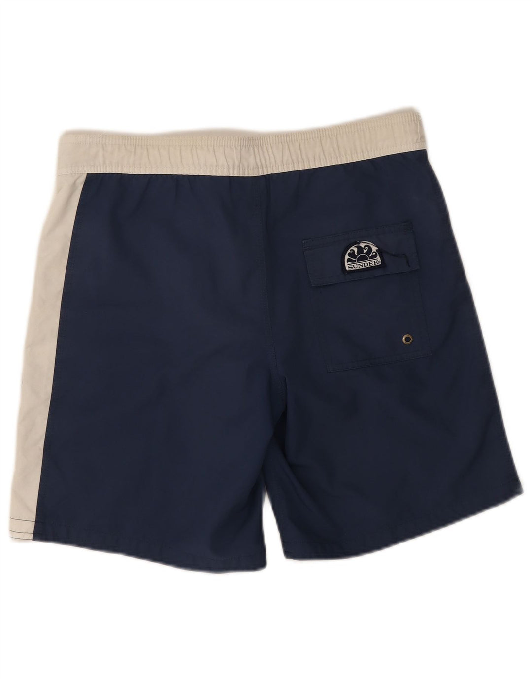 Sundek Short de bain graphique pour hommes petit polyester color block bleu marine