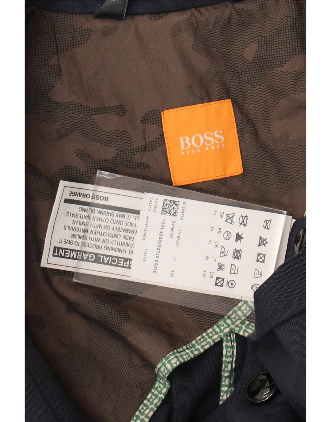 Hugo Boss Veste blazer à 2 boutons pour homme EU 54 2XL Bleu marine Coton