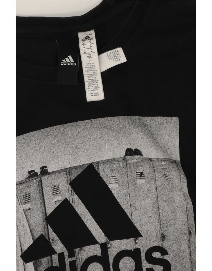 Adidas T-shirt graphique pour homme en coton noir moyen