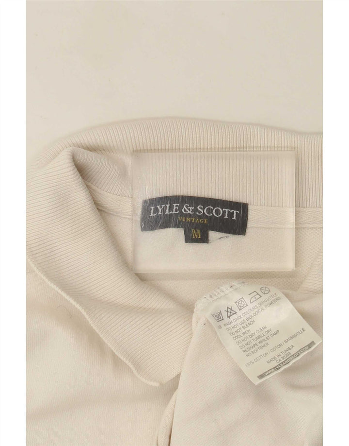 Lyle & Scott Polo régulier à manches longues pour homme en coton blanc cassé moyen
