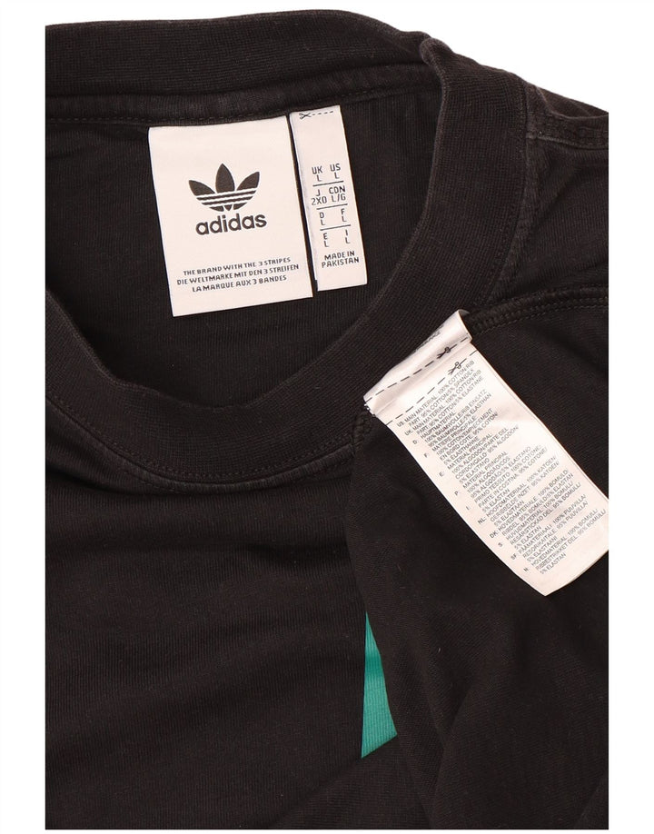 ADIDAS Haut graphique à manches longues pour hommes, grand coton color block noir