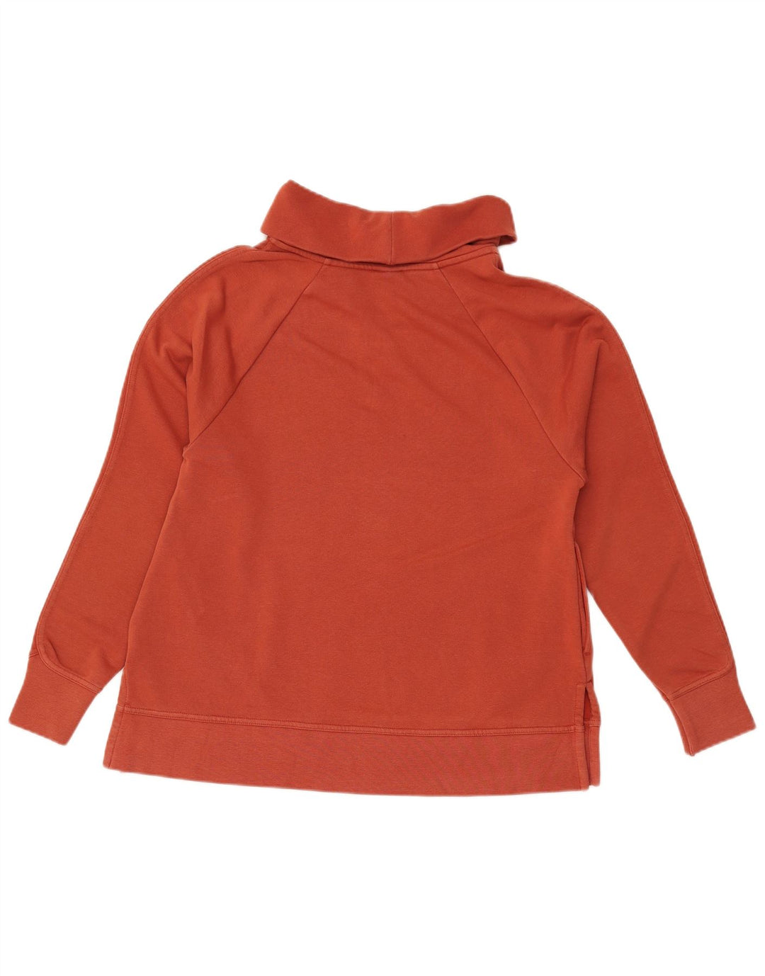 Nike Womens Graphic Roll Neck Sweatshirt Jumper UK 10 Petit Orange Coton