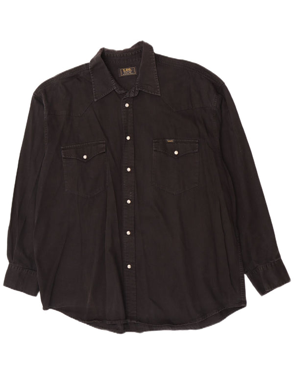 Lee Chemise en jean western pour homme 2XL en coton noir