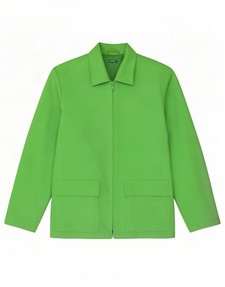Benetton Veste Blazer Femme IT 44 Vert Moyen Polyester