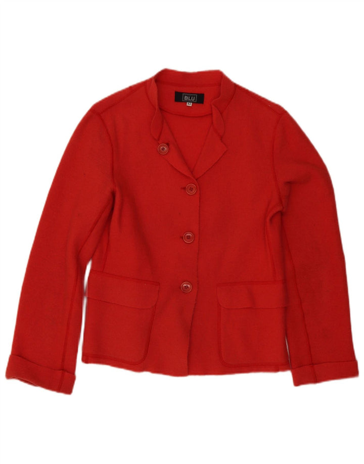 Alberto Aspesi Veste Blazer 3 Boutons Femme IT 42 Laine Rouge Moyen