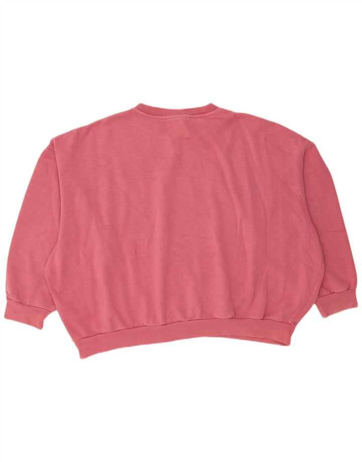 ADIDAS Sweat-shirt surdimensionné pour femme UK 12 Coton rose moyen
