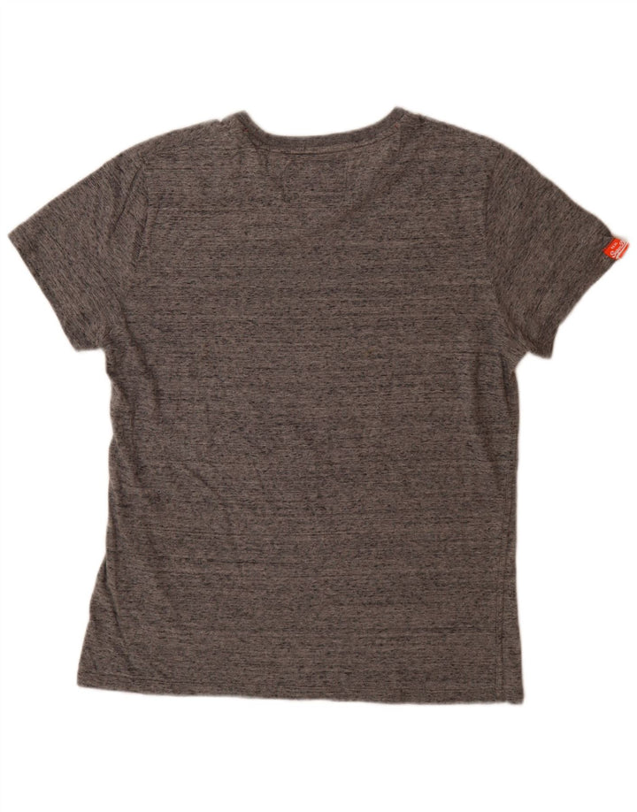 Superdry T-Shirt Homme Gris Moyen Moucheté Coton