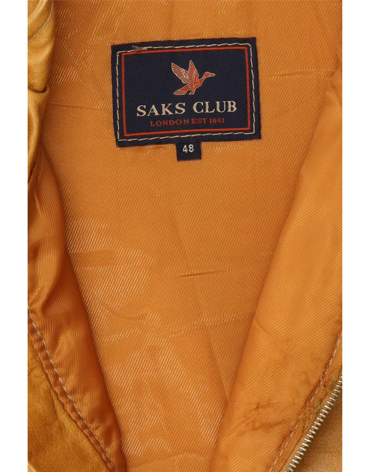 Saks Club Gilet en cuir rembourré pour homme IT 48 Beige moyen