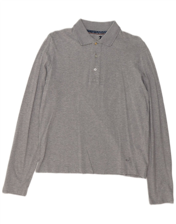 JACOB COHEN Polo Manches Longues Homme Gris Moyen Coton Moucheté