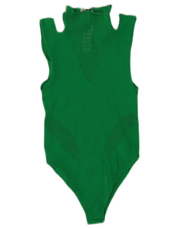 Zara Body à épaules dénudées pour femme UK 12 en polyamide vert moyen