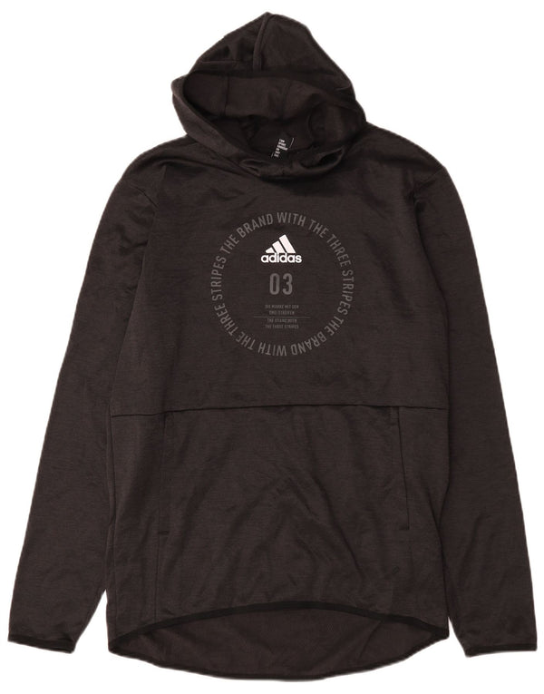 Adidas Pull à capuche Climawarm Graphic pour homme Noir moyen Polyester