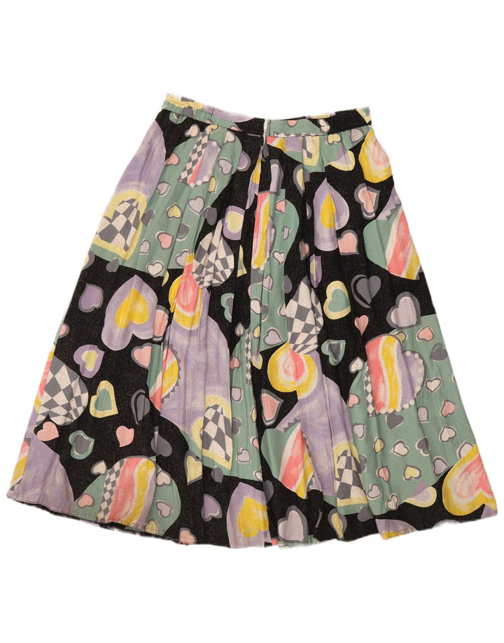 jupe plissée femme vintage EU 40 Medium W30 Coeur multicolore