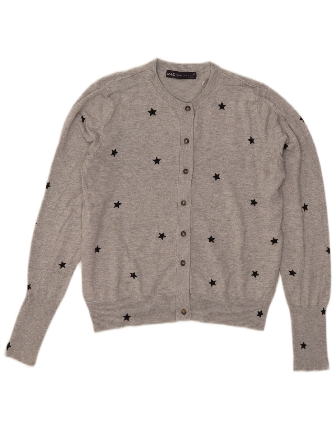 Marks & Spencer Pull cardigan court pour femme UK 10 Small Gris