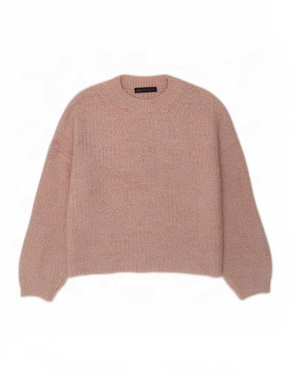 Marks & Spencer Pull surdimensionné à col rond pour femme UK 14 Rose moyen