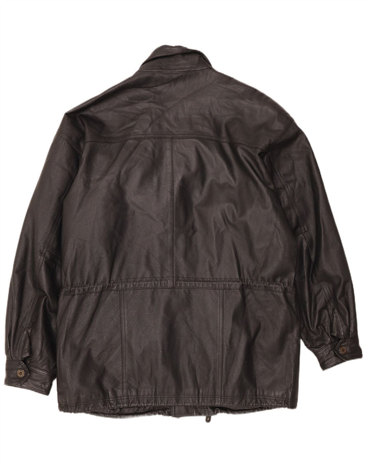 veste en cuir homme vintage UK 42 XL Noir