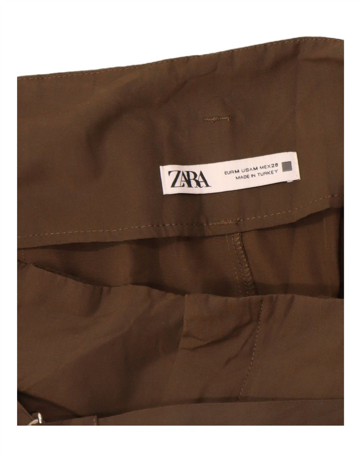 Zara Pantalon Cargo Pegged Femme Moyen W28 L26 Kaki Polyester