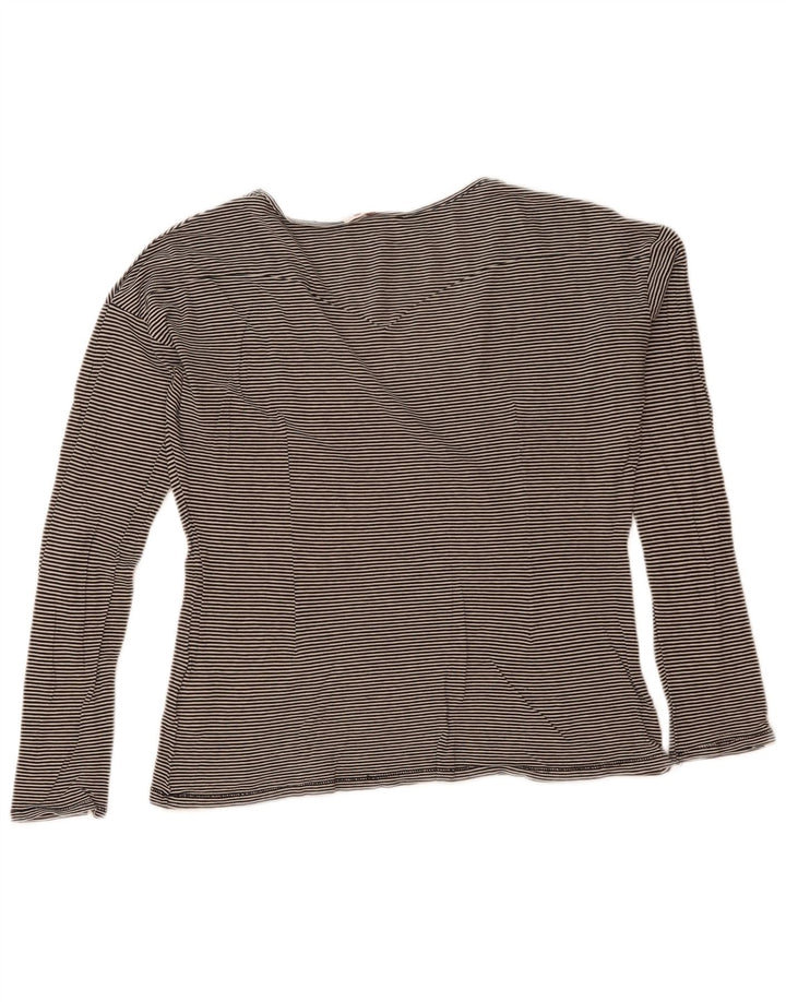Levi's Top Manches Longues Femme UK 44 Coton Rayé Noir Moyen