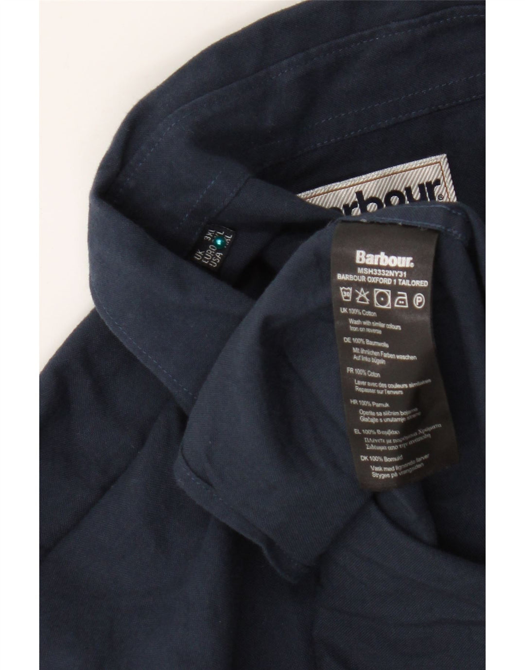 Chemise Homme Barbour 3XL Coton Bleu Marine