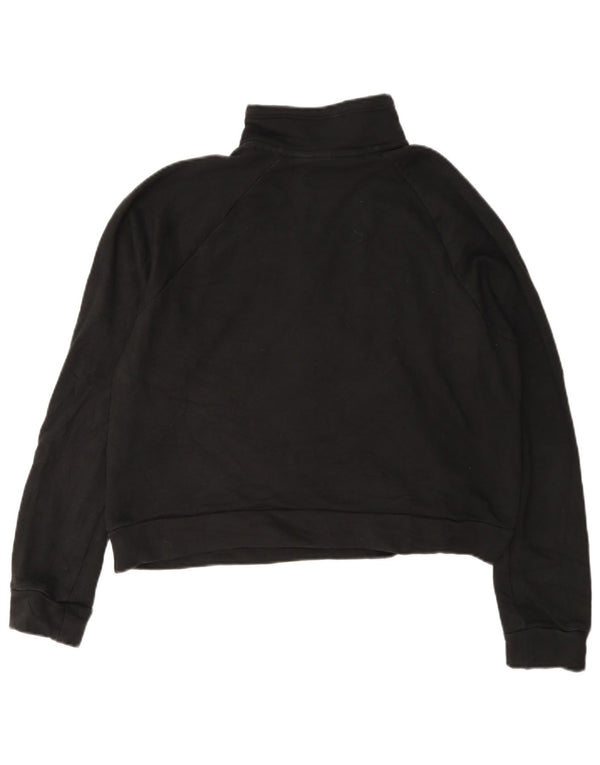 Puma Sweat-shirt court à col zippé pour femme UK 14 Noir moyen