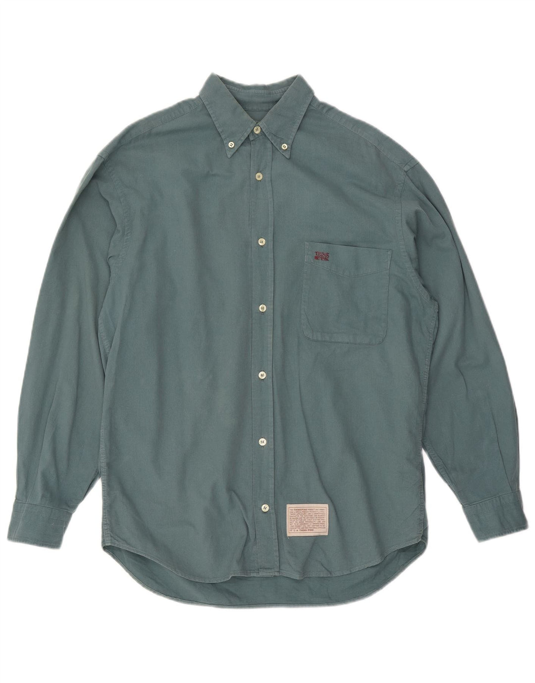THINK PINK Chemise Homme Taille 39 15 1/2 Coton Vert Moyen