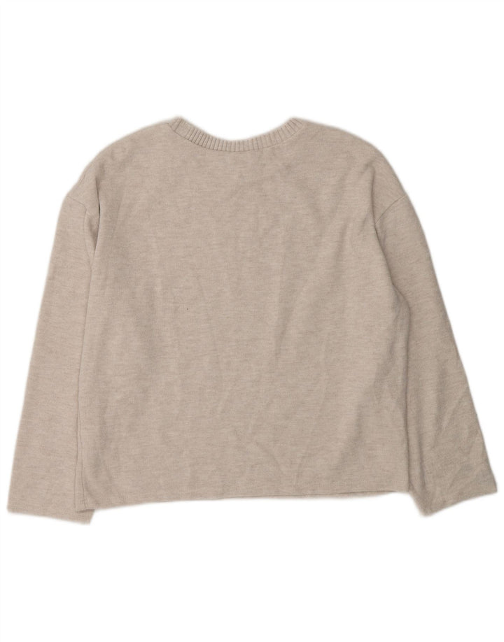Zara Pull col bateau pour femme UK 14 Gris moyen Polyester