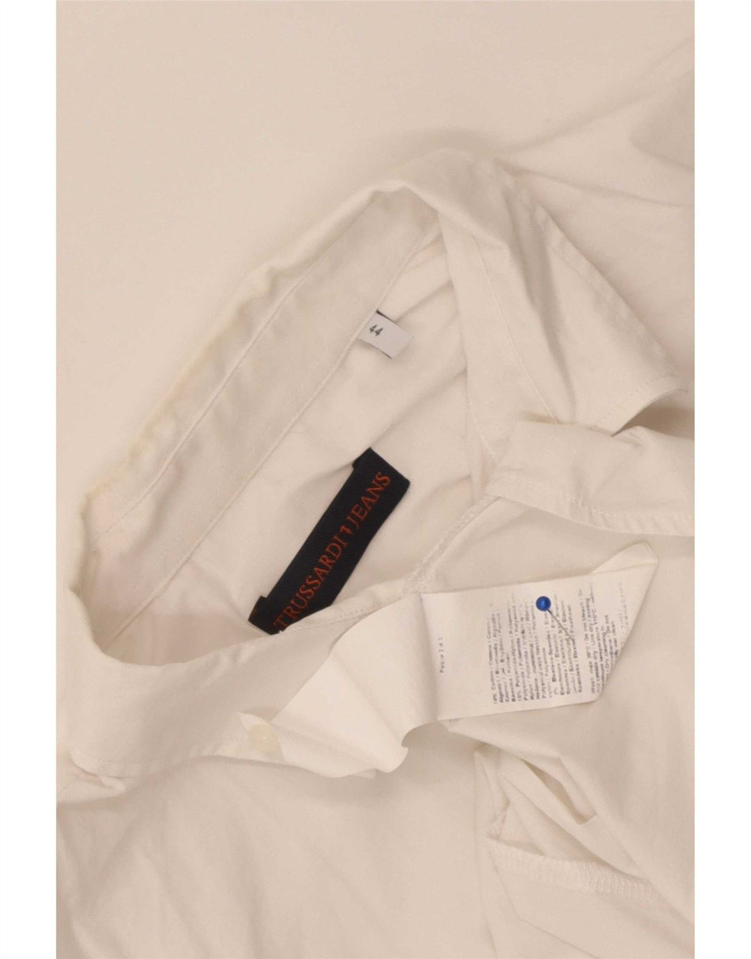 Trussardi Jeans Chemise Femme IT 44 Coton Blanc Moyen