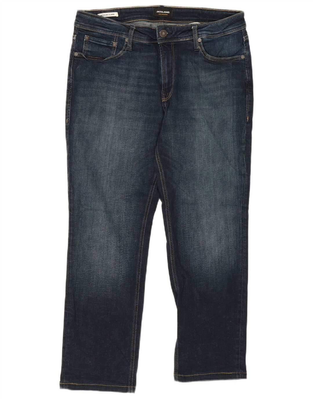 JACK & JONES Jean Droit Clark Regular Fit W34 L27 Homme Bleu Coton