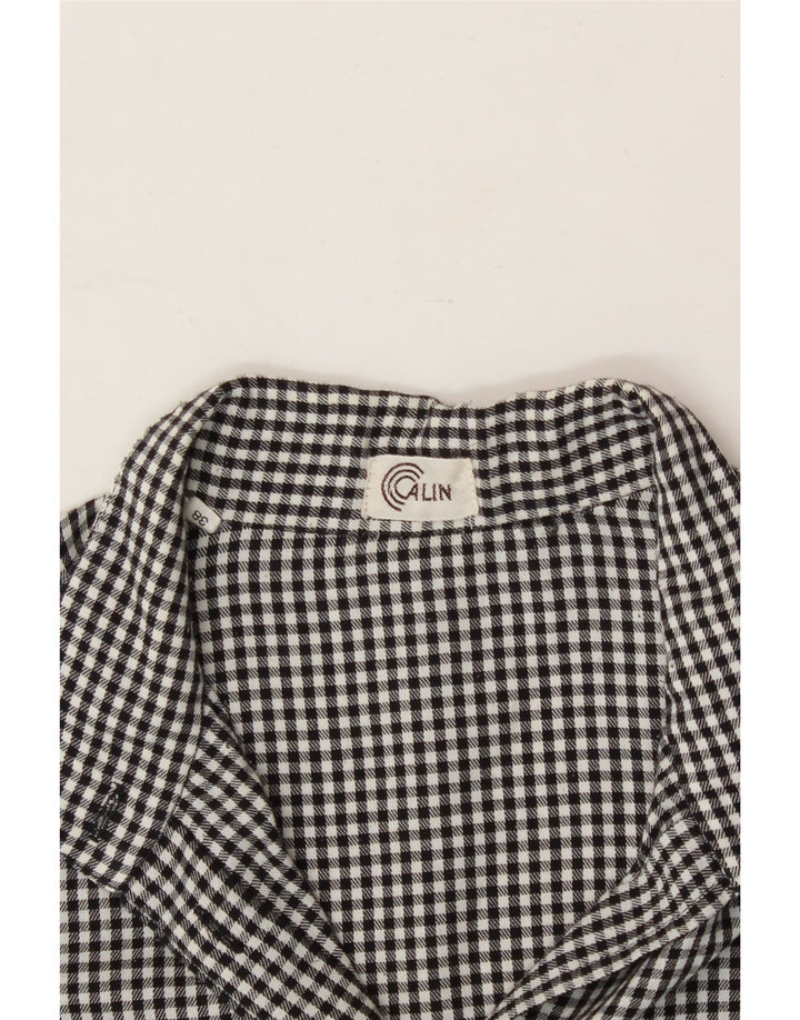 VINTAGE Womens Flannel Shirt EU 38 Medium Black Gingham Vintage Vintage and Second-Hand Vintage from Messina Hembry 