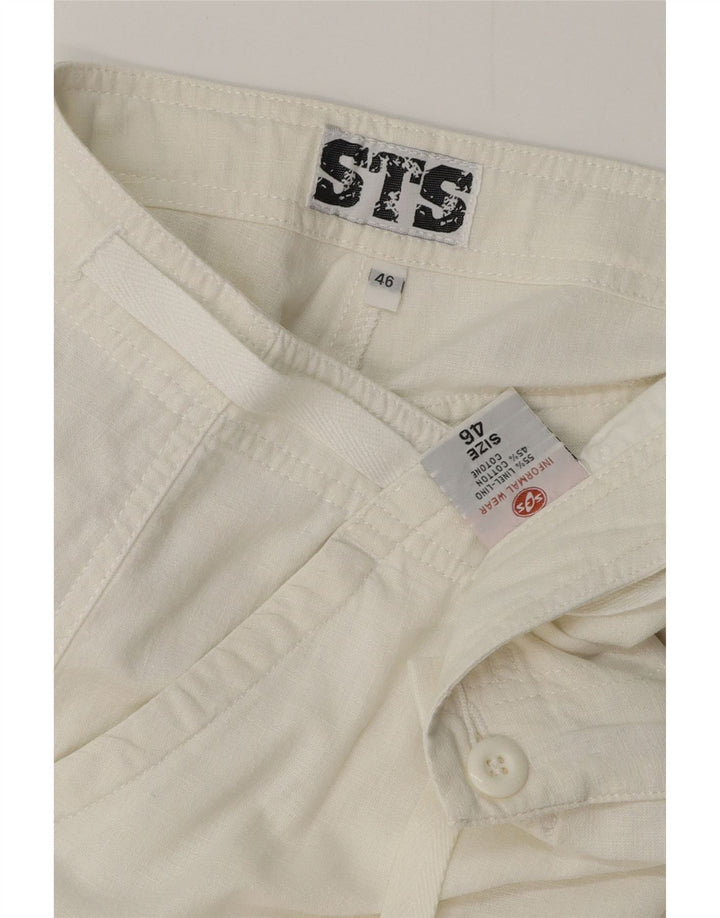 STS Bermuda Femme IT 46 Large W32 Lin Blanc