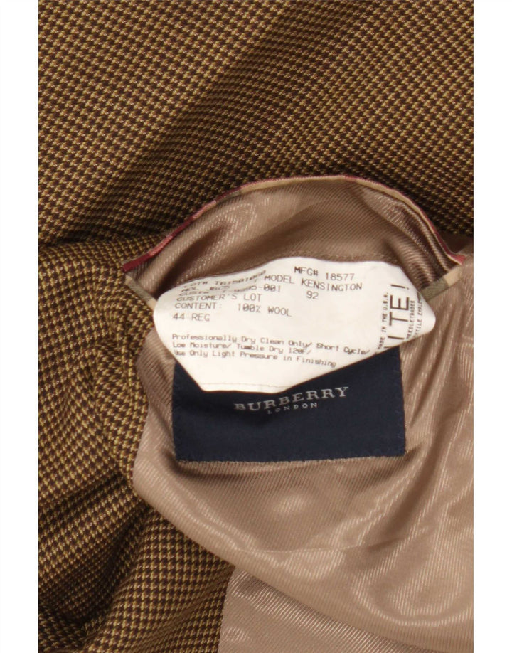Burberry Veste blazer à 2 boutons pour homme UK 44 en laine pied-de-poule marron