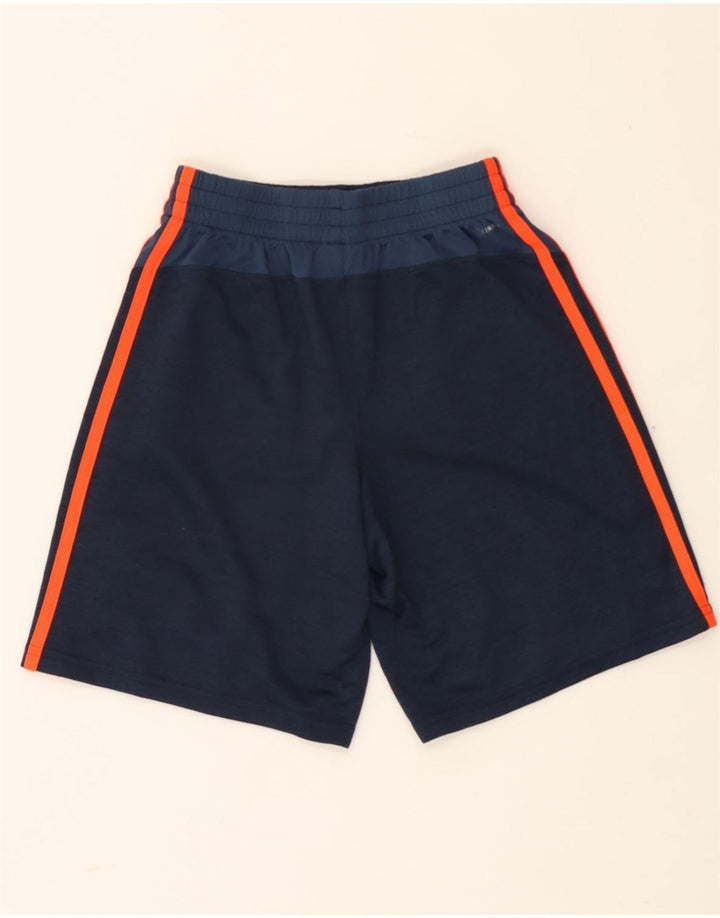 ADIDAS Boys Sport Shorts 7-8 Years Medium Navy Blue Colourblock Polyester Vintage Adidas and Second-Hand Adidas from Messina Hembry 