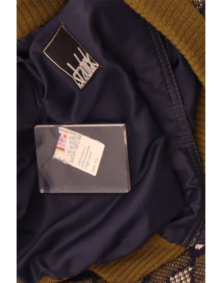 Stadick Veste bomber surdimensionnée à motif abstrait pour femme UK 10 Petit Kaki