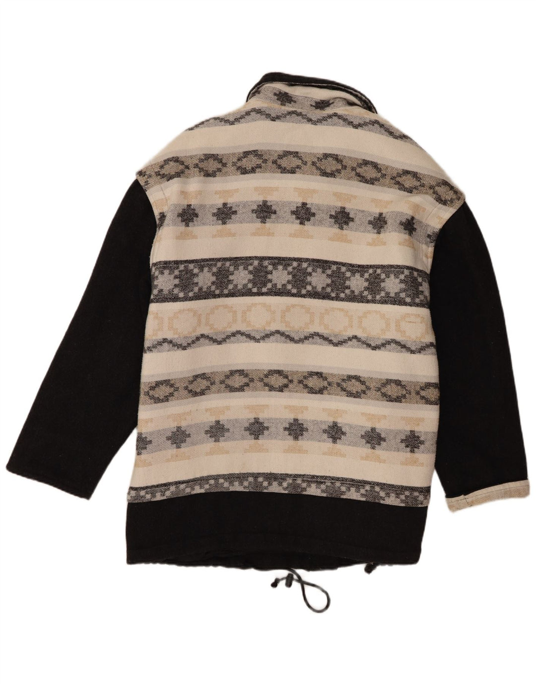 vintage Femmes Surdimensionné Coupe-Vent Manteau UK 18 XL Beige Géométrique
