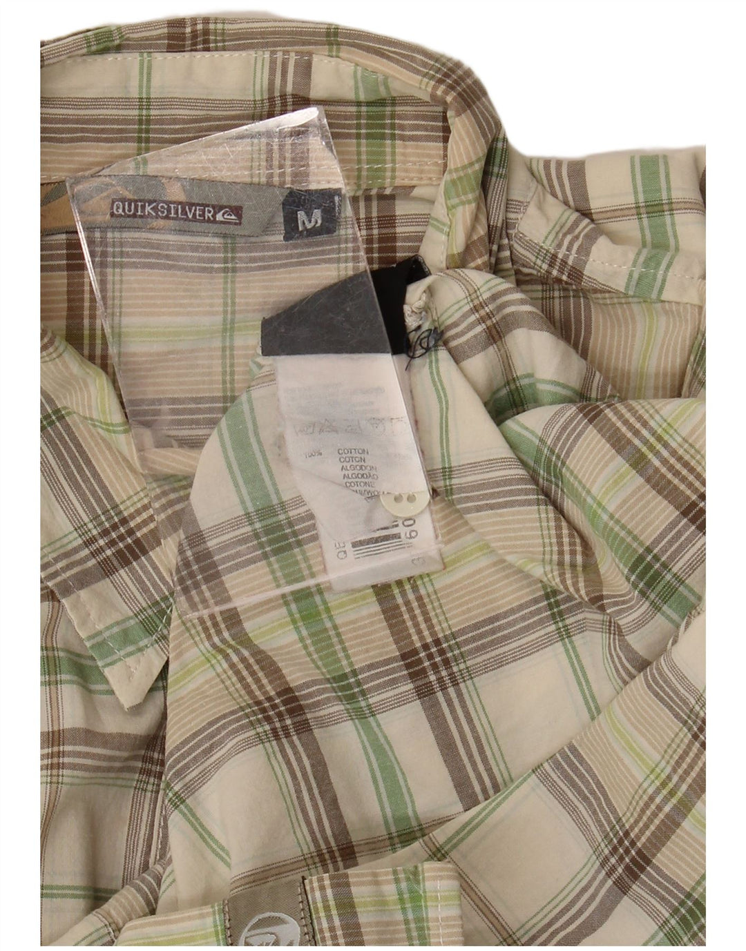 Quiksilver Chemise Homme Vert Moyen Carreaux Coton
