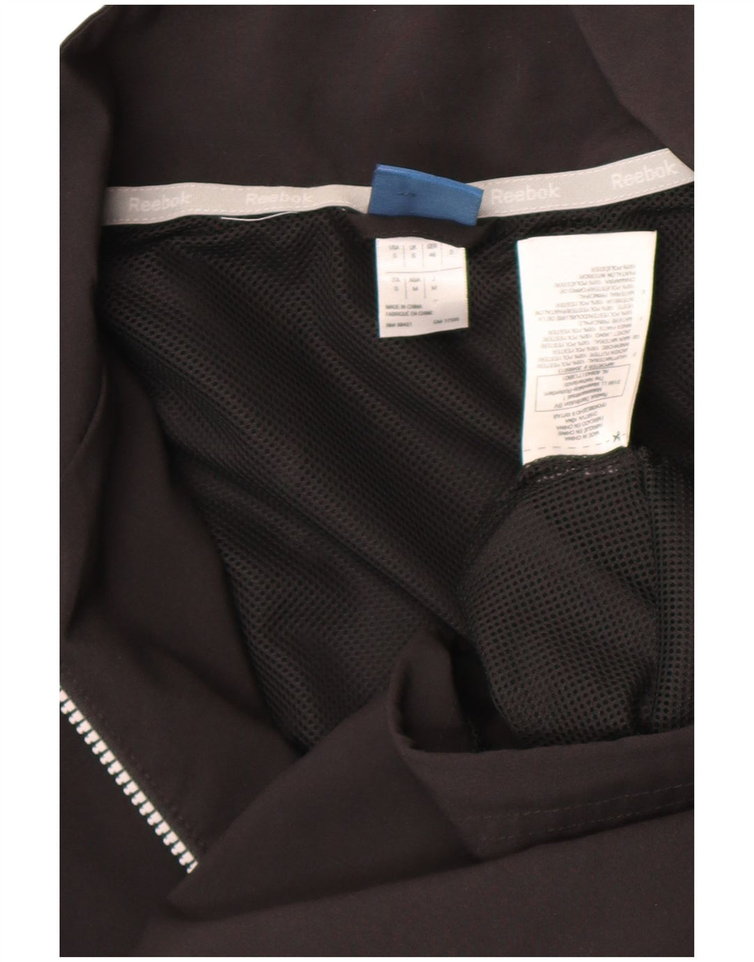 Reebok Veste de survêtement pour homme Petit Noir Polyester Colorblock