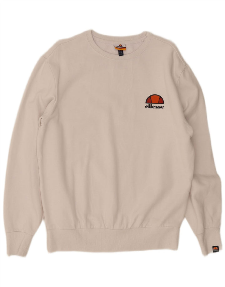Ellesse Sweat-shirt pour homme en coton blanc Taille L