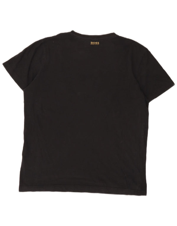 Hugo Boss T-shirt graphique pour hommes, grand, noir, coton