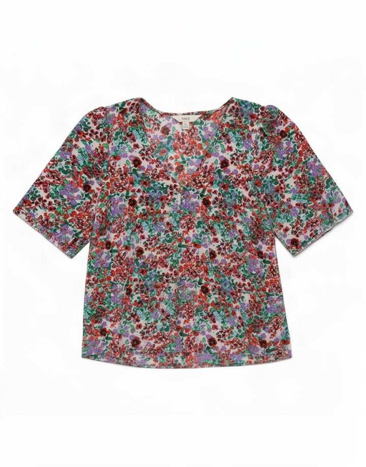 Marks & Spencer Chemisier pour femme UK 14 Grand motif floral multicolore
