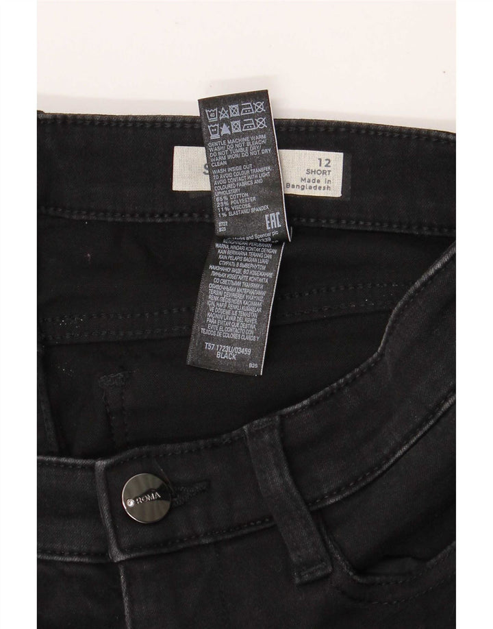 Marks & Spencer Jean court droit pour femme UK 12 Medium W28 L29 Noir