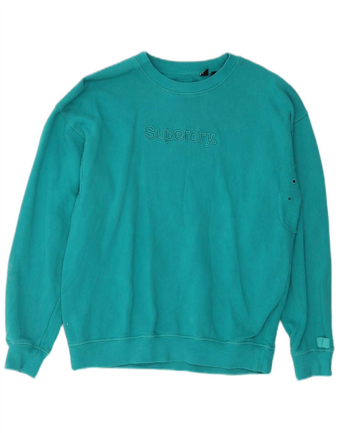 SUPERDRY Sweat-shirt graphique pour hommes, petit coton turquoise