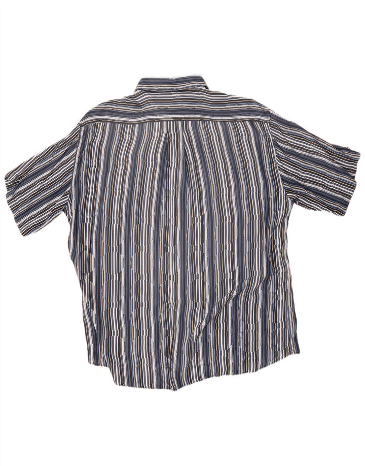Tipo' S Chemise à manches courtes pour homme 2XL Bleu marine à fines rayures
