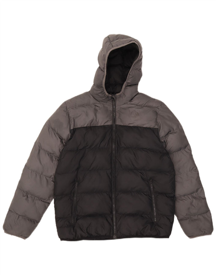 Adidas Veste matelassée à capuche pour garçon 13-14 ans Gris Colorblock Polyester