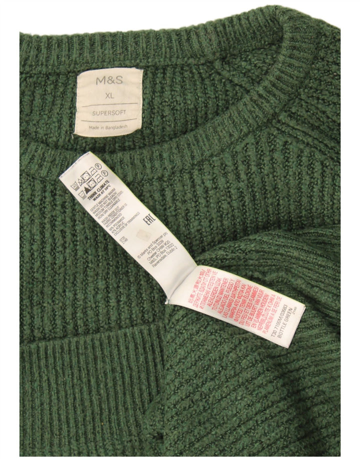 Marks & Spencer Pull Col Ras du Cou XL Homme Vert Polyamide