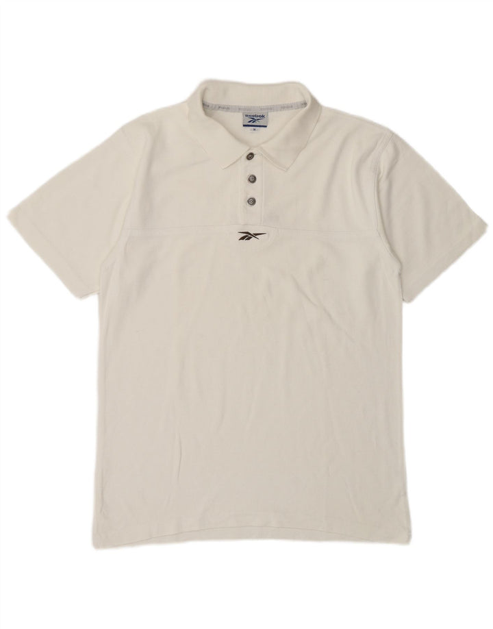 Reebok Polo Homme Blanc Moyen Coton
