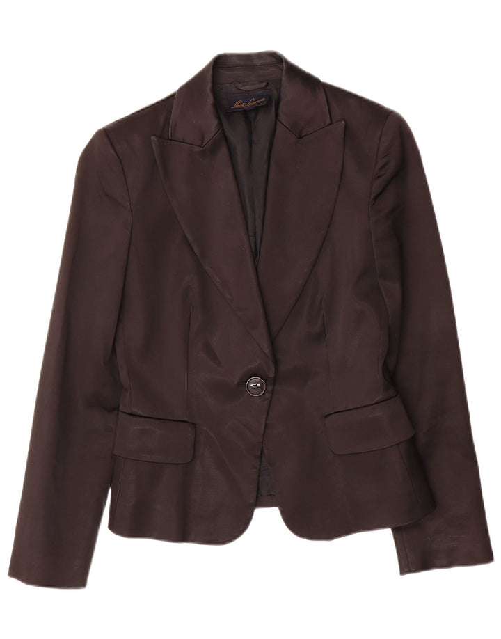 Luisa Spagnoli Veste Blazer 1 Bouton Femme IT 42 Acétate Noir Moyen