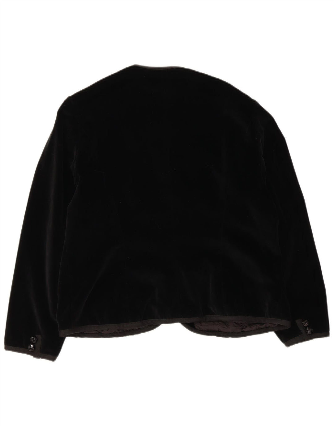 vintage Femmes 5 Bouton Velvet Blazer Veste UK 14 Moyen Noir