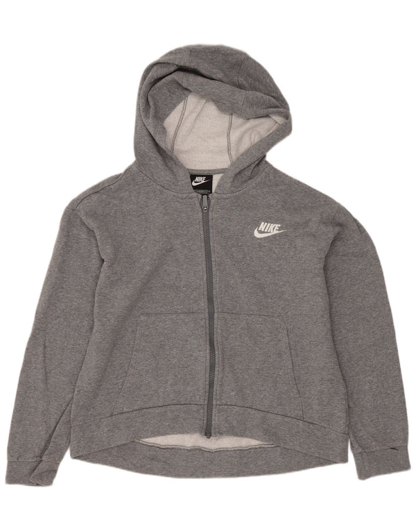 Nike Pull à capuche zippé coupe standard pour fille 13-14 ans XL Gris Coton