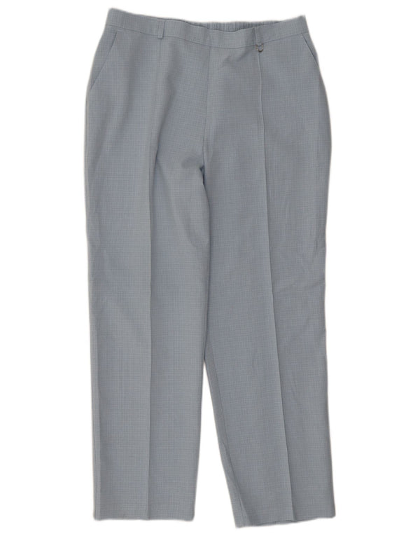 Marks & Spencer Pantalon Chino Femme UK 16 Large W32 L26 Bleu à Carreaux